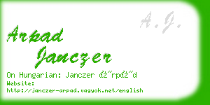 arpad janczer business card